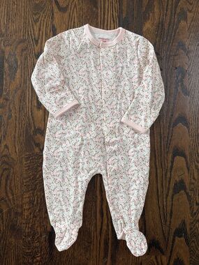Magnetic Me Pink Floral Quilted Footie One-Piece